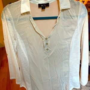 BCX Cream Collared Top